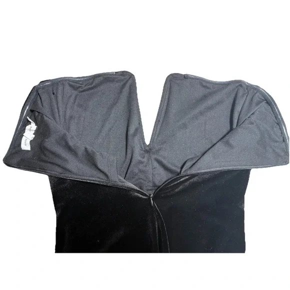 Good American Jumpsuit Size 1 Small Black Strapless Velvet V Neck - Picture 8 of 14